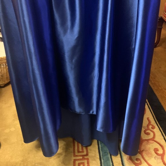 Blue Satin Prom Dress - Picture 4 of 5